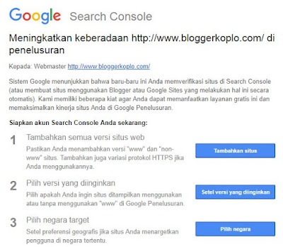 Cara mendaftar dan Verifikasi Blog di Google Webmaster Tools (Search Console) Cara mendaftar dan Verifikasi Blog di Google Webmaster Tools (Search Console)