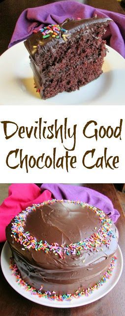THE PERFECT chocolate cake. This is THE PERFECT chocolate cake! It's easy to make, the texture is soft, and it's devilishly good. Do yourself a favor and make it ASAP! #cake #chocolate #dessert #recipe #food