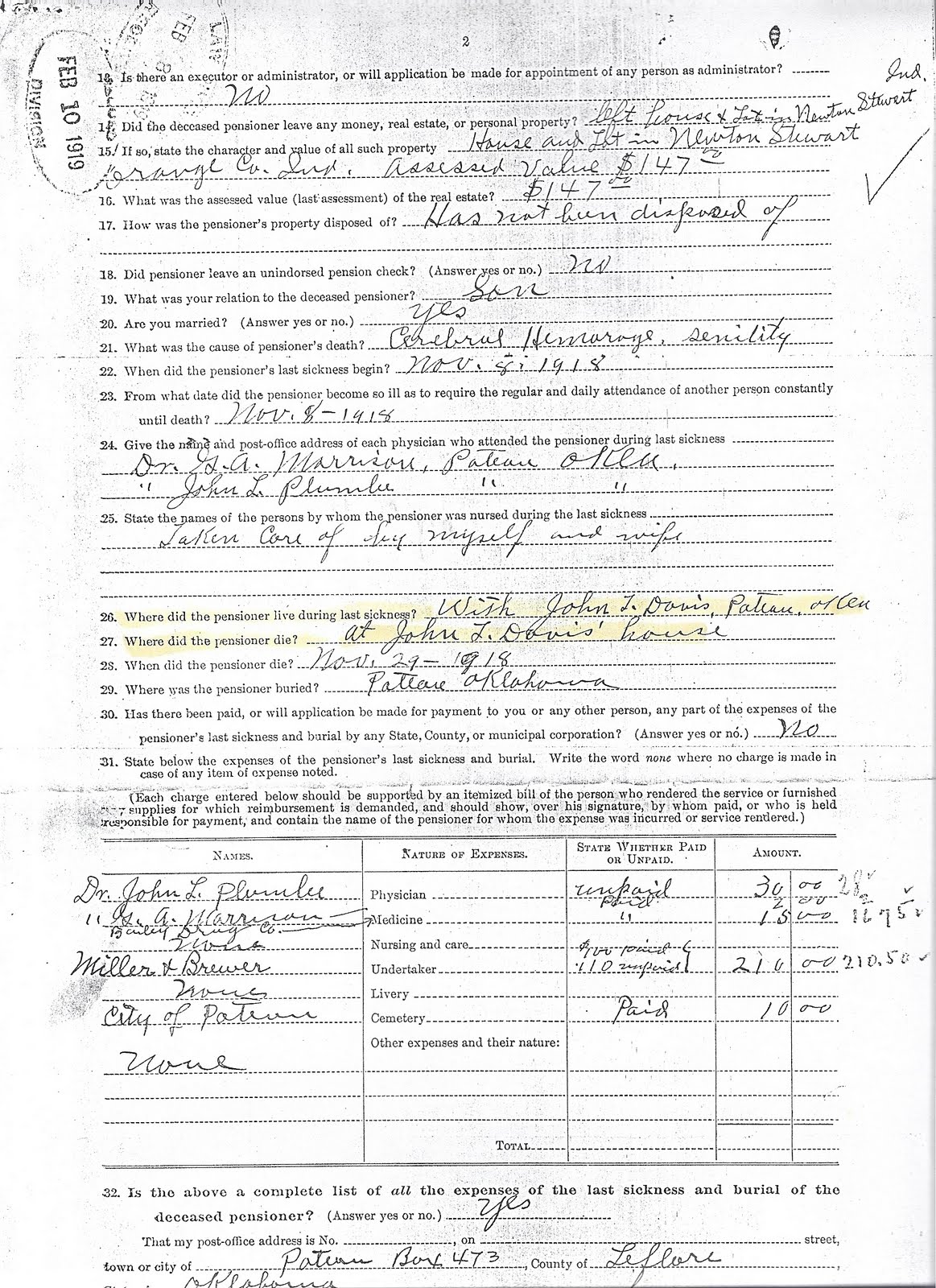 Dyson and Davis Family History Theodore Davis