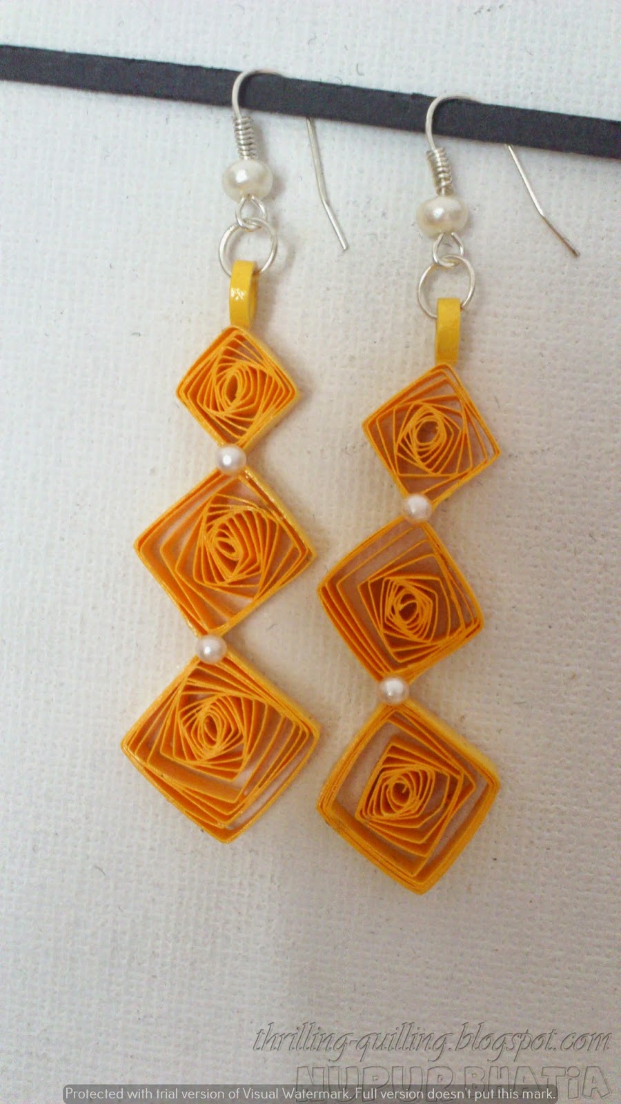 Thrilling Quilling Here and Now Quilling and paper bead earrings