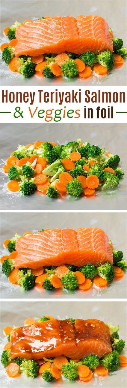 Honey Teriyaki Salmon and Veggies in Foil Honey Teriyaki Salmon and Veggies in Foil