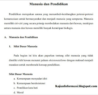 Kesimpulan Makalah Manusia dan Pendidikan | Kajian Informasi