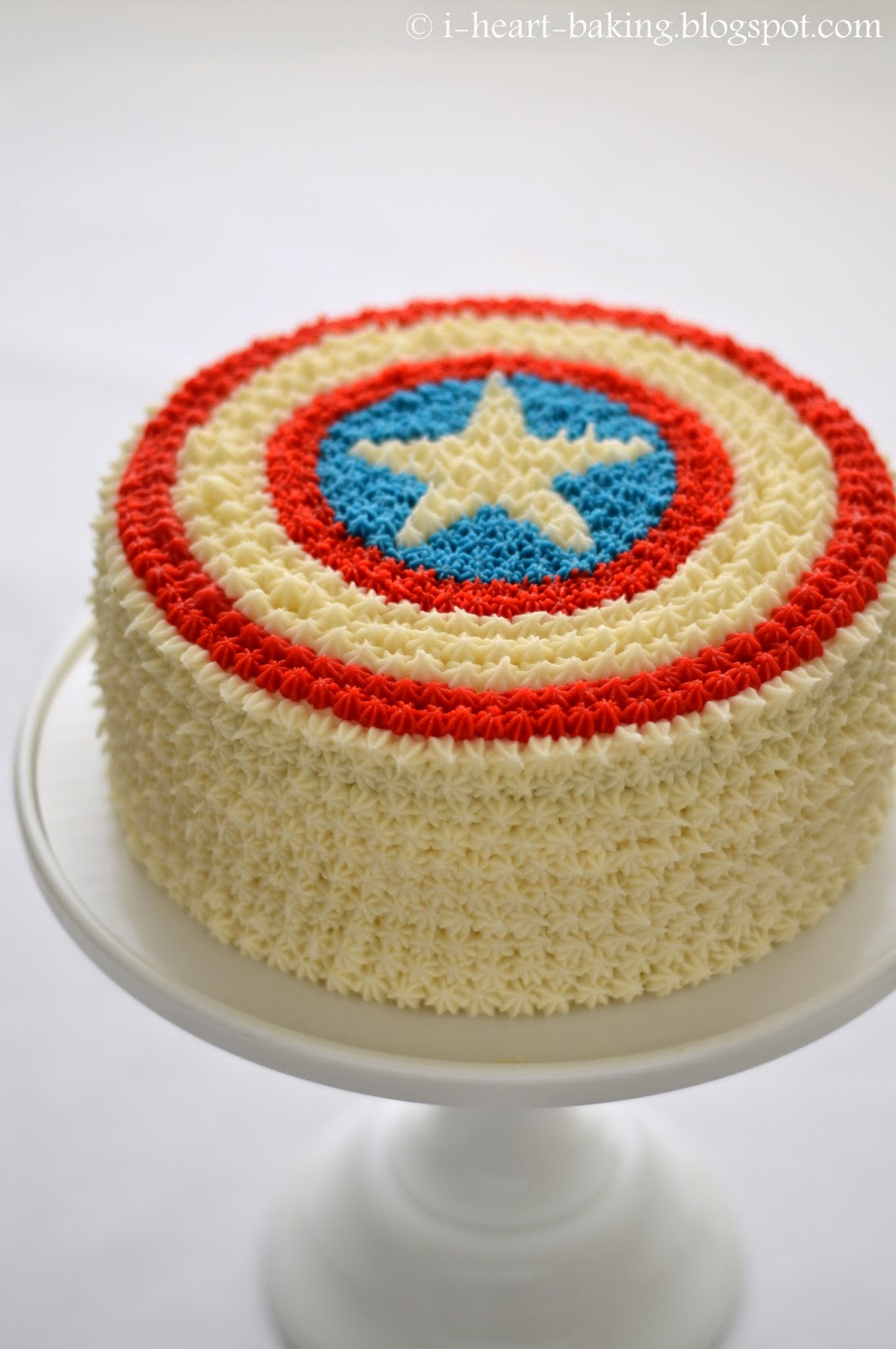 i heart baking!: captain america cake with flag inside and haupia 
