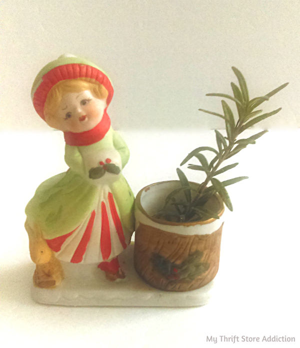 Vintage Jasco Christmas Luvkins porcelain candle holder available at Etsy Thrift Store Addiction Jasco Christmas Luvkins figurine