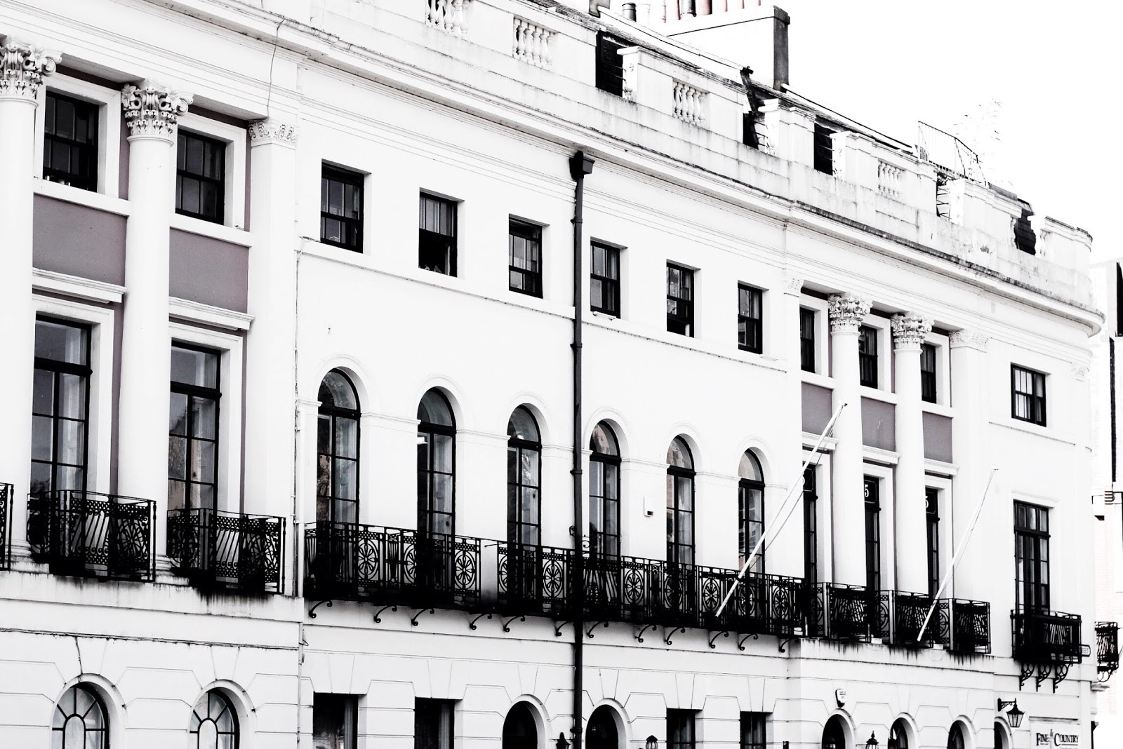 Row of White Buildings Row of Luxurious White City Buildings
