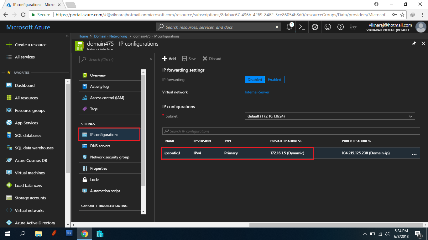 Configuring Static IP Address in Azure Virtual Machine Viki