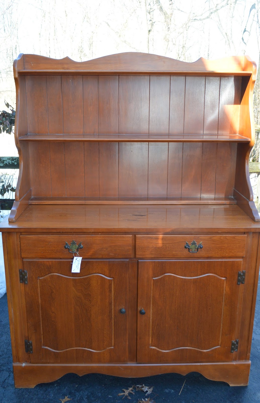Blue Ribbon Kitchen VINTAGE HUTCH; MONOGRAMMED MAKEOVER