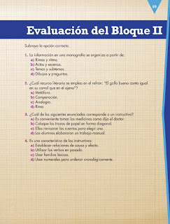 Apoyo Primaria Español 4to Bloque II Evaluación del Bloque II