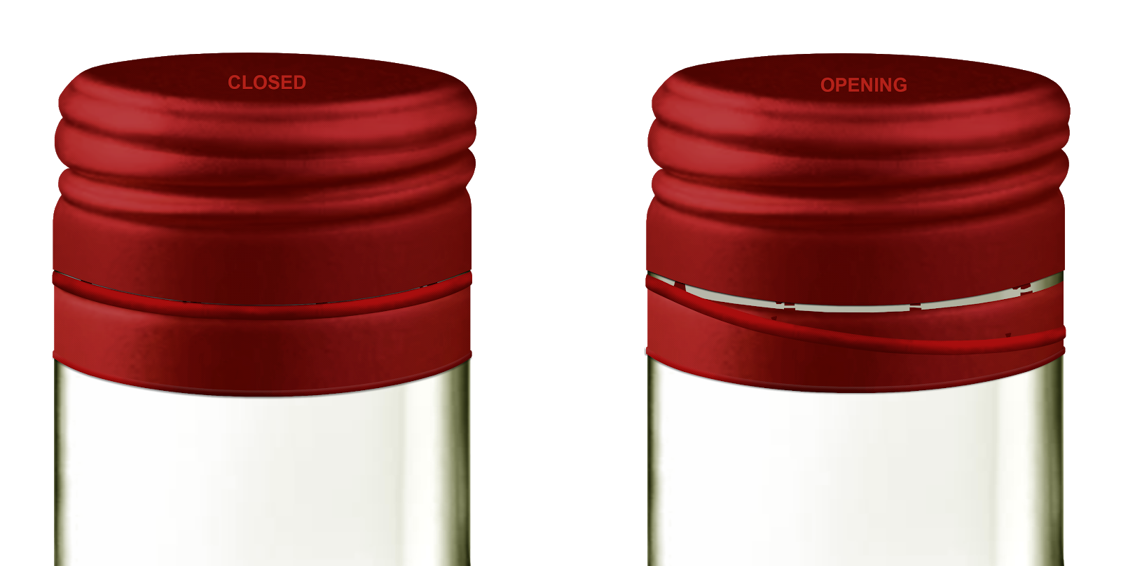 Aluminum Tamper-Evident Closure for glass bottles alcoholic products.