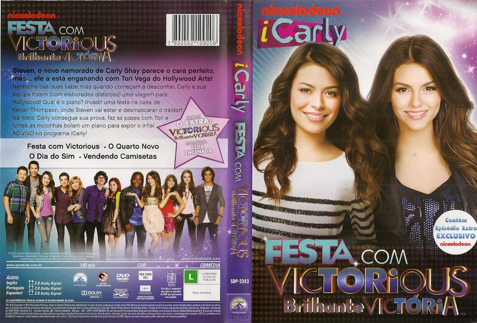 Cinemateca Capas: Capa DVD iCarly Festa com Brilhante Victória
