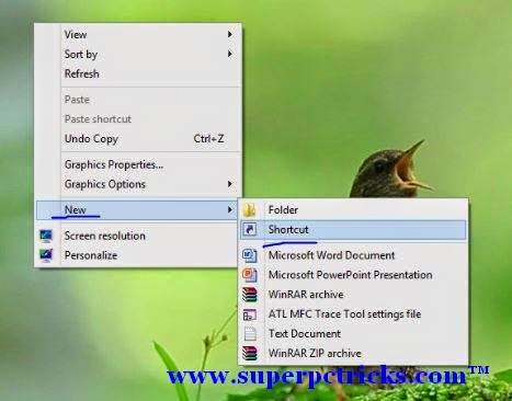 Creating Shutdown shortcut in Windows 8