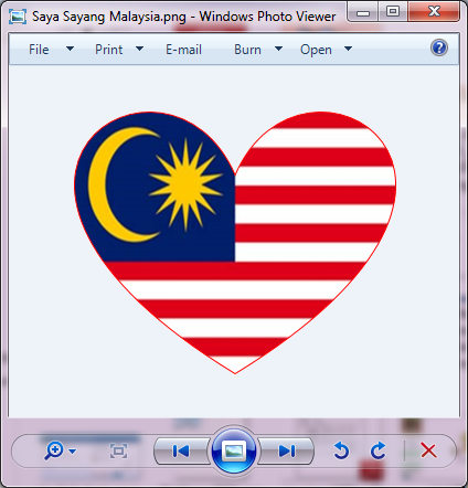 Bendera Malaysia Bentuk Love - Hot Bubble