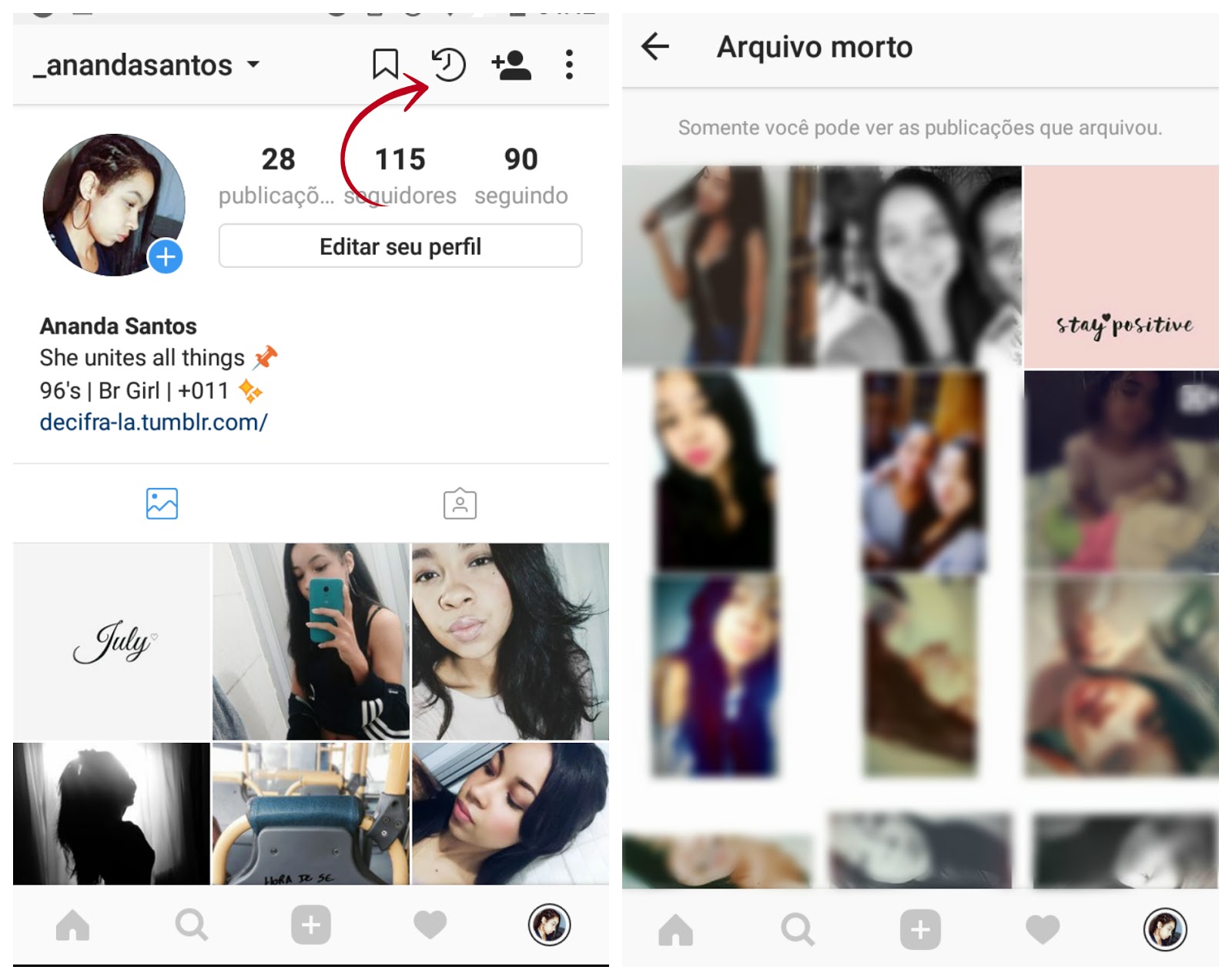 feed instagram, celular tumblr, feed organizado, como organizar o feed, instagram dicas, dicas para instagram, arquivar fotos