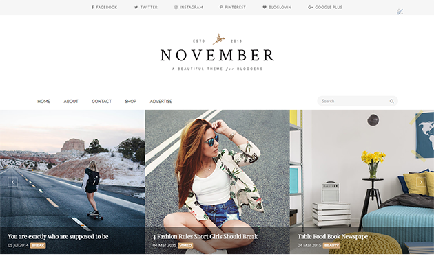 Noverber - Minimal & Responsive Blogger Template