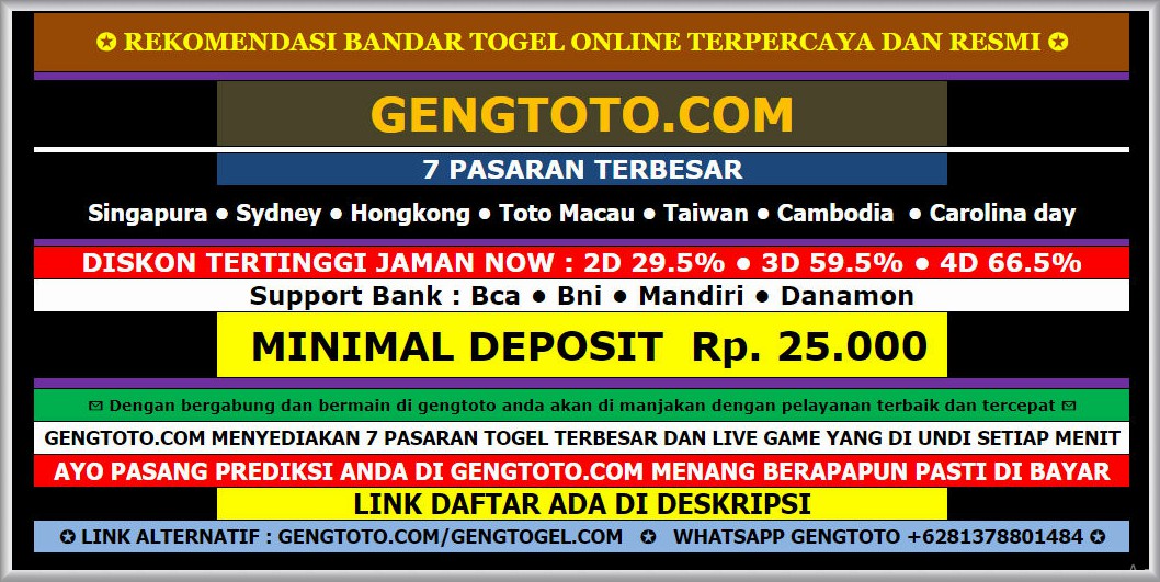 Togel Carolina Day Tercepat
, Prediksi Togel Sydney Singapore Hong Kong