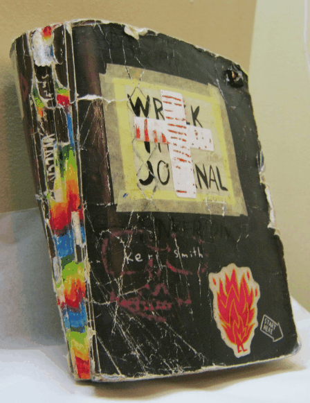 Wreck this Journal - The front cover's changes over time. 
