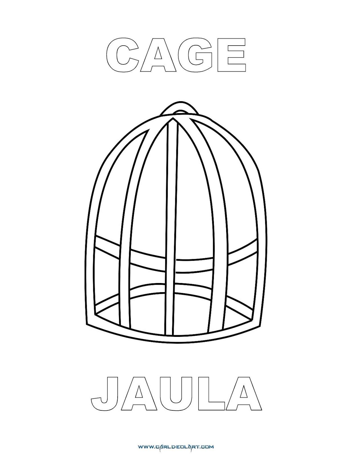 Dibujos Inglés Español con J Jaula Cage
