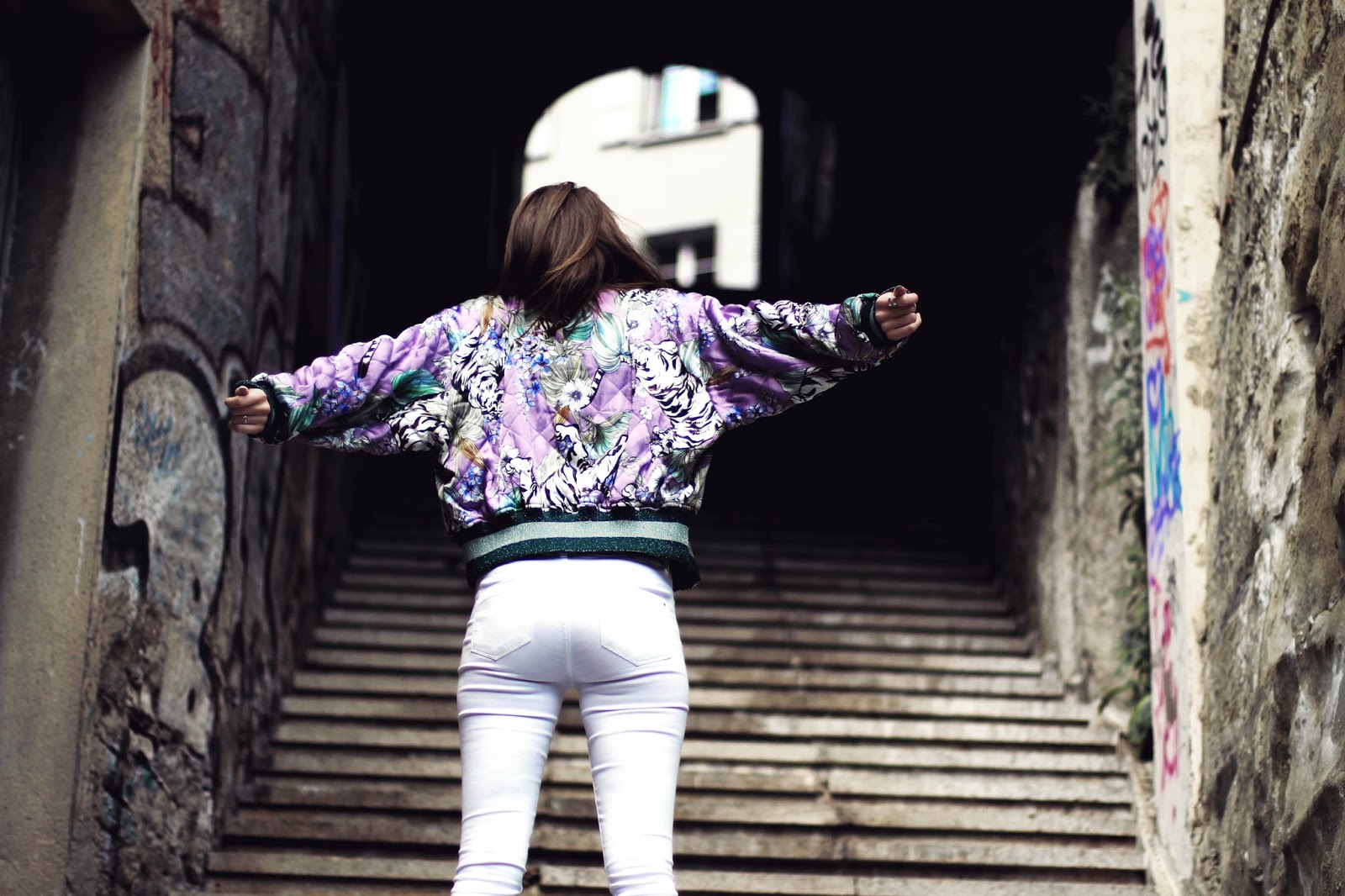 swiss fashion blogger styling statement piece bomber spring style