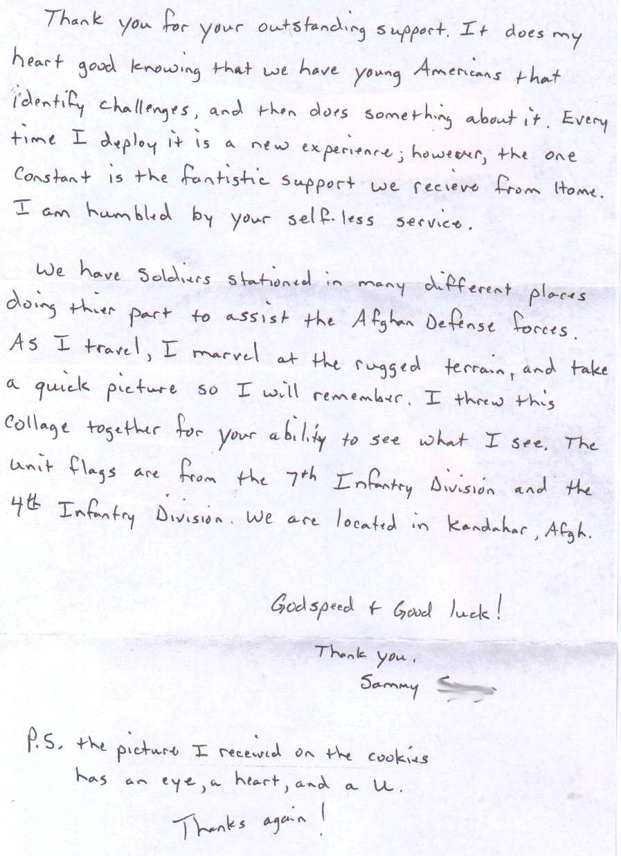 Write to a soldier with no family picture