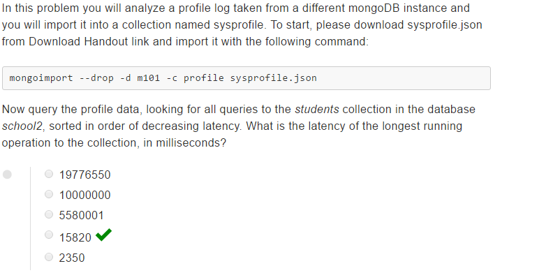 homework 4.3 mongodb dba homework 4.3 mongodb dba