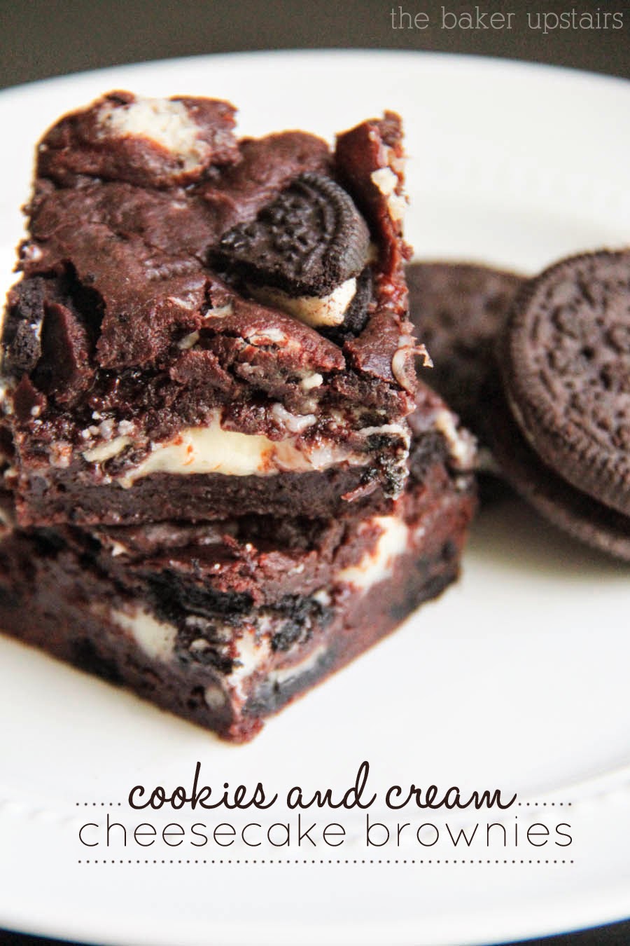 These decadent and delicious cookies and cream cheesecake brownies are to die for!