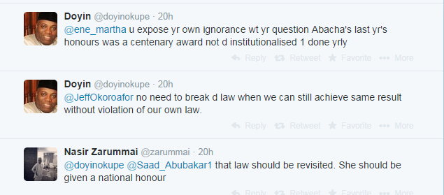 Doyin Okupe attacked on twitter for Dr Adadevoh missing National Honours list.