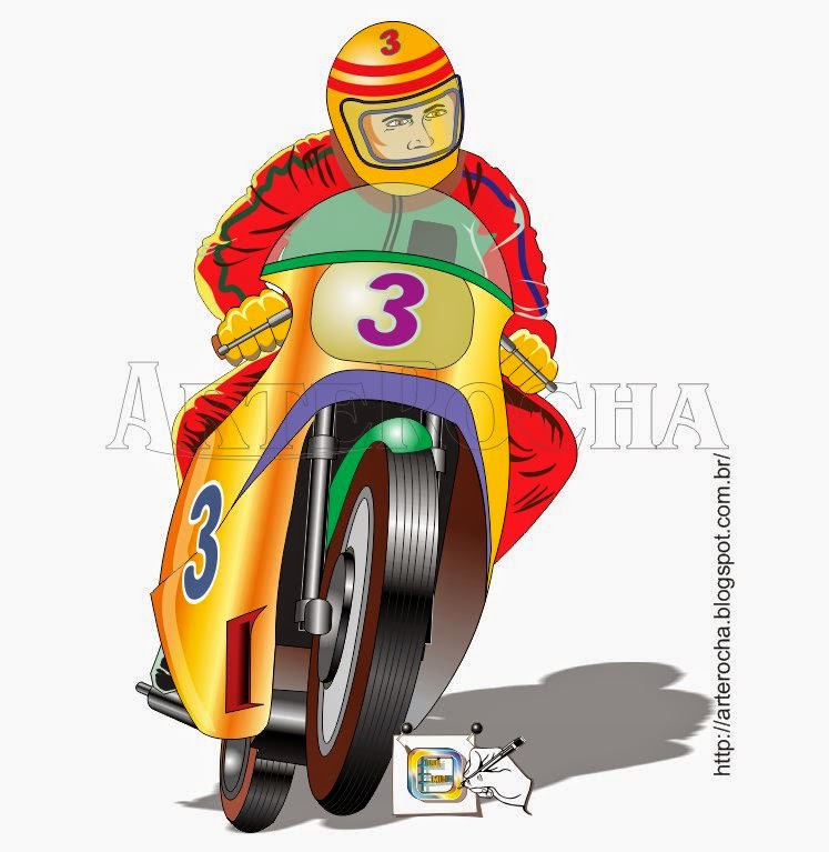 Vista Lateral Amarela. ícone De Moto De Desenho Animado