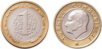Turkish coin Turkish 1 Lira
