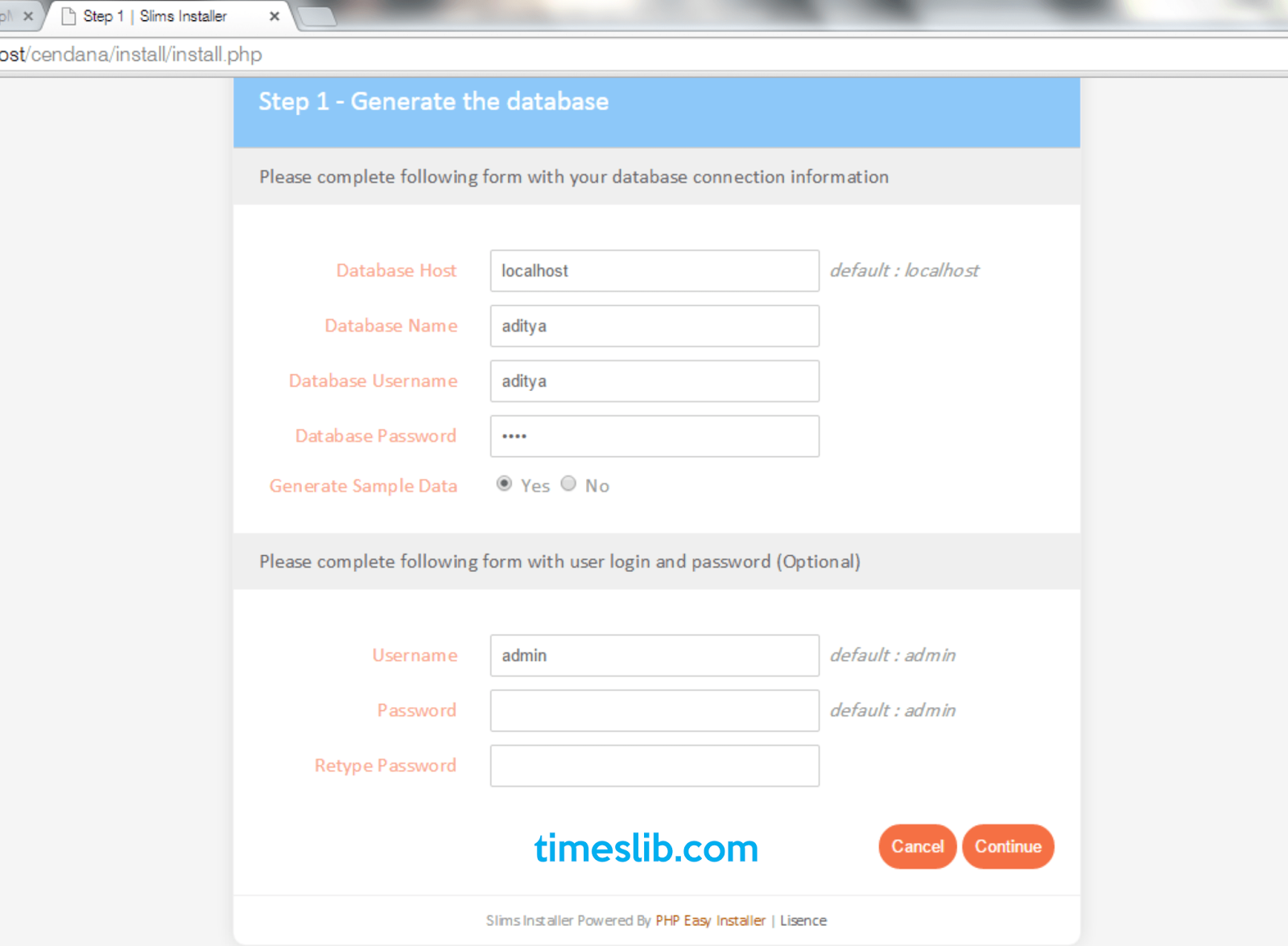 Instal SLiMS Cendana di Windows 7 LENGKAP Instal SLiMS Cendana di Windows 7 LENGKAP