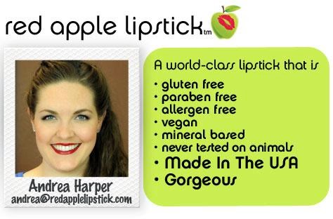 red apple lipstick, because every woman deserves safe makeup