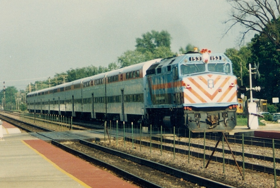 Eddie's Rail Fan Page A westbound Metra local commuter train with a