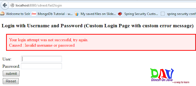 Security Custom Error Message