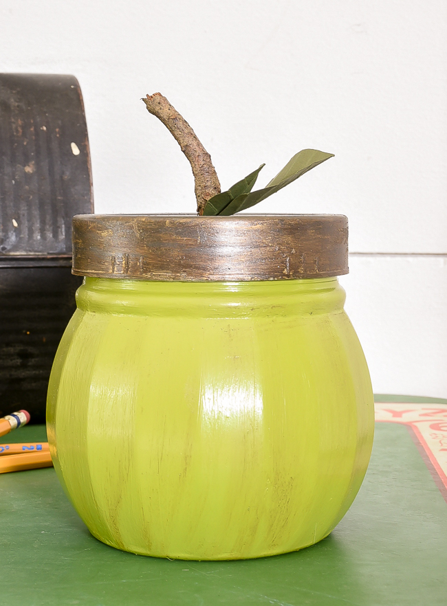 How to Make Green Apples From Dollar Tree Jars Little House of Four