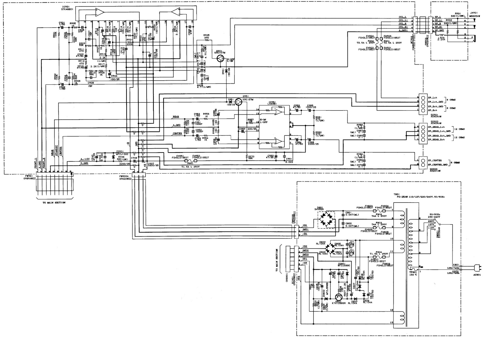 sharp 66as 06h television schematic diagram