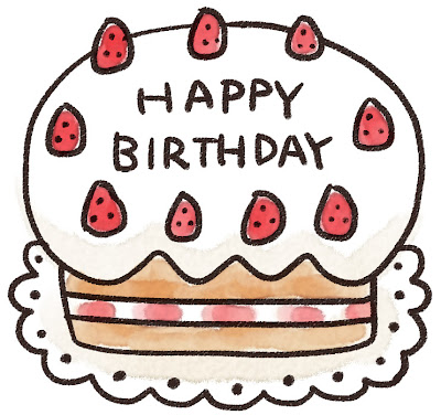 誕生日ケーキのイラスト「ハッピーバースデー」