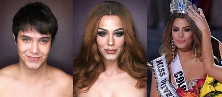 Paolo Ballesteros morphs into Miss Colombia