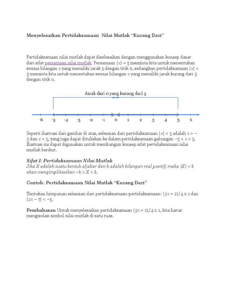 15+ Contoh Soal Nilai Mutlak Dan Pembahasannya Pdf