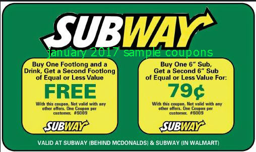Subway coupons january 2019