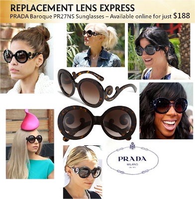REPLACEMENT LENS EXPRESS: Prada PR27NS Baroque Sunglasses - $188