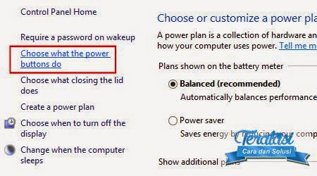 choose what the power buttons do tips mengatasi masalah shutdown windows 8