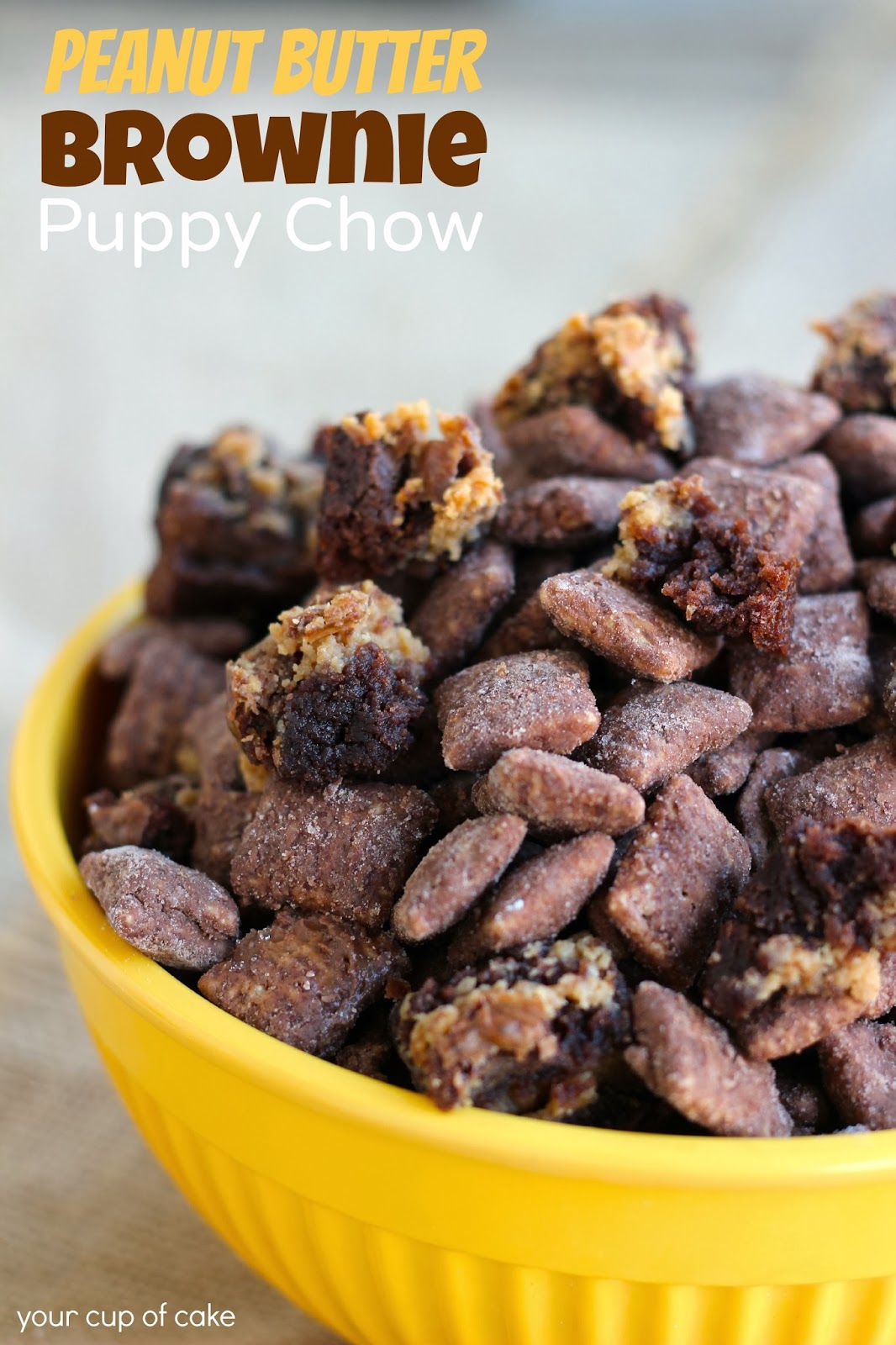 Peanut Butter Brownie Puppy Chow recipe