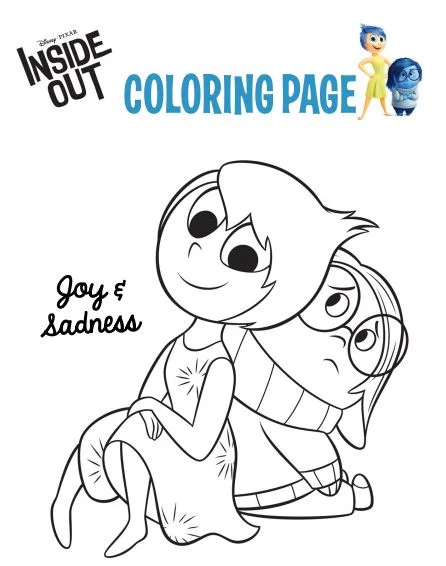 Inside Out o Del Revés: Libro para Colorear, para Imprimir Gratis.