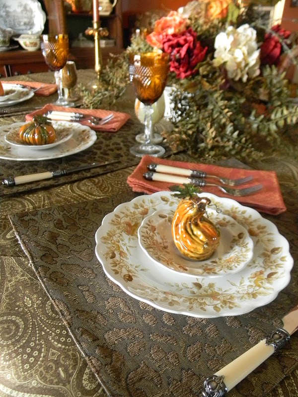 Paisley, Leopard and Roses Tablescape for Fall