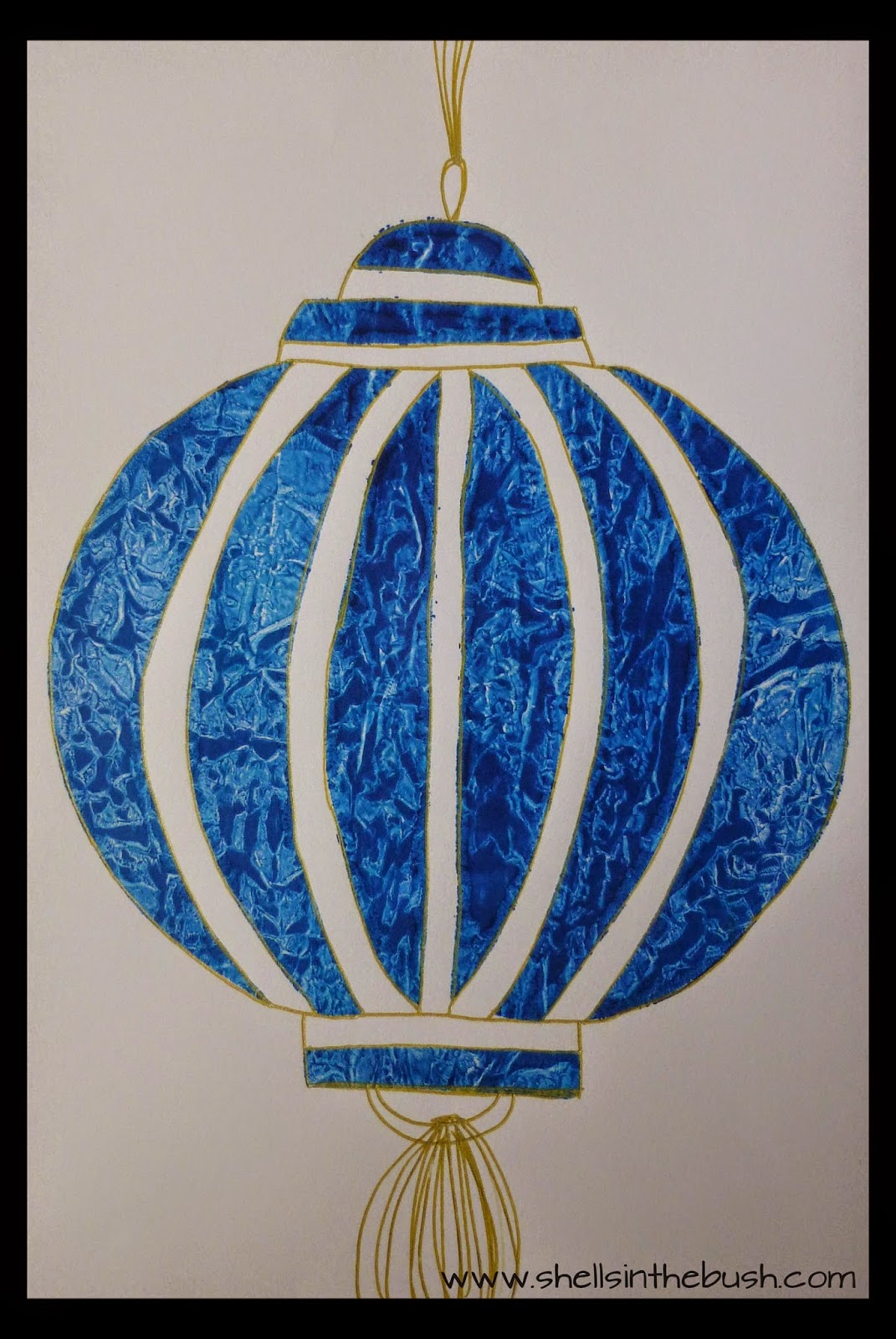 Shells in the Bush Gelli Print Lanterns and Stencil