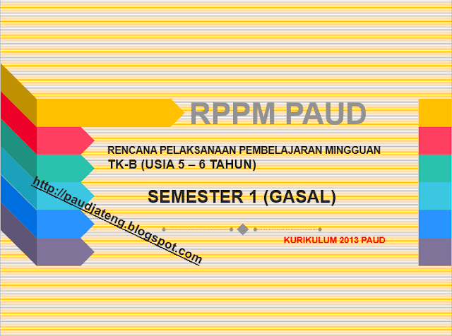 [New] Contoh RKM RPPM TK-B (5-6 Tahun) Semester 1 K13