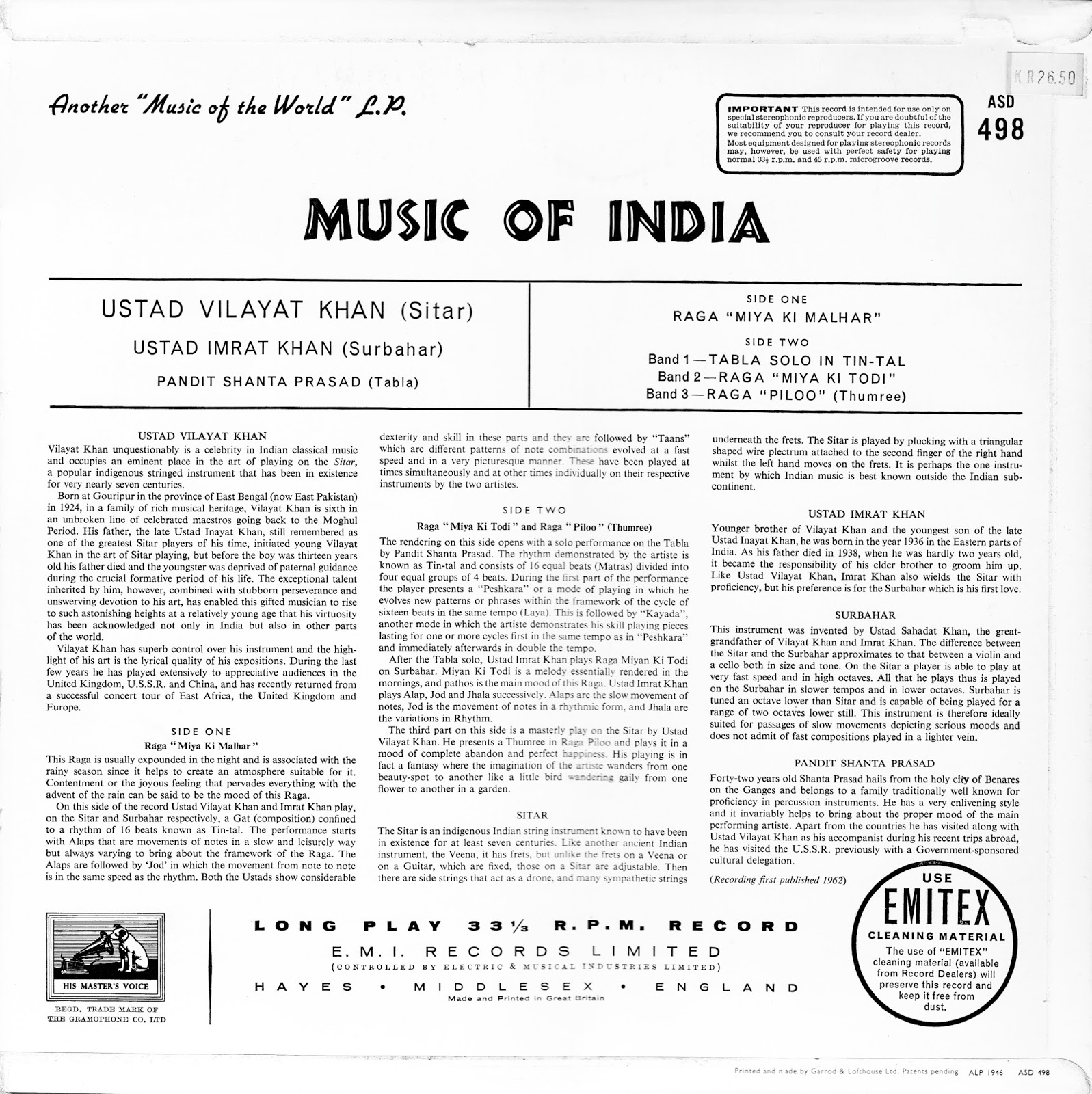 Flat, Black, and Classical Indian Classical Music on Vinyl and