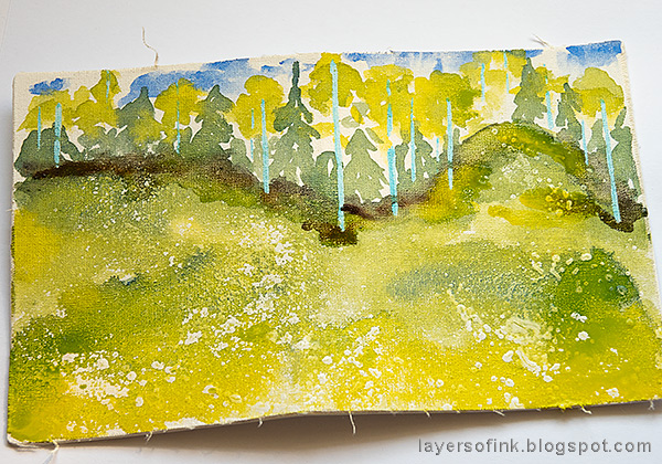 Layers of ink - Watercolor Meadow Notebook Tutorial by Anna-Karin Evaldsson. Paint a watercolor meadow.