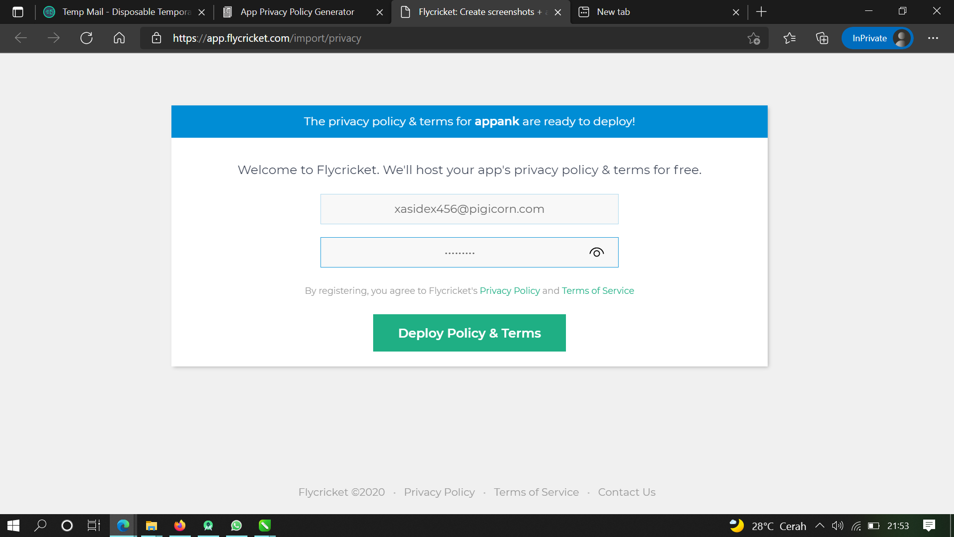 Cara Daftar Privacy Policy