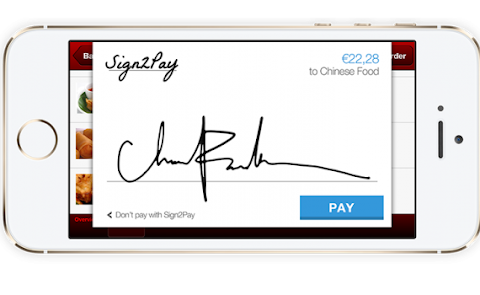 圖說: Sign2Pay 簽名畫面，圖片來源: Emerce