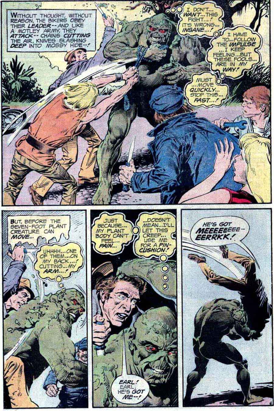 Swamp Thing v1 #20 1970s bronze age dc comic book page art by Nestor Redondo